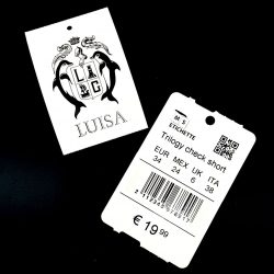 Etichette in carta per abiti personalizzate